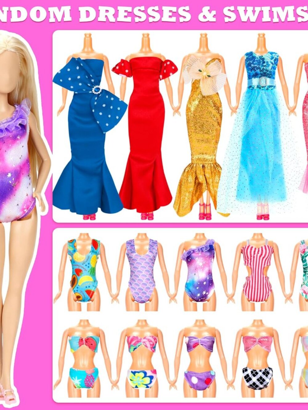 138 Pcs Doll Clothes and Accessories, 5 Wedding Gowns 9 Fashion Dresses 3 Tops 3 - Picture 5 of 6